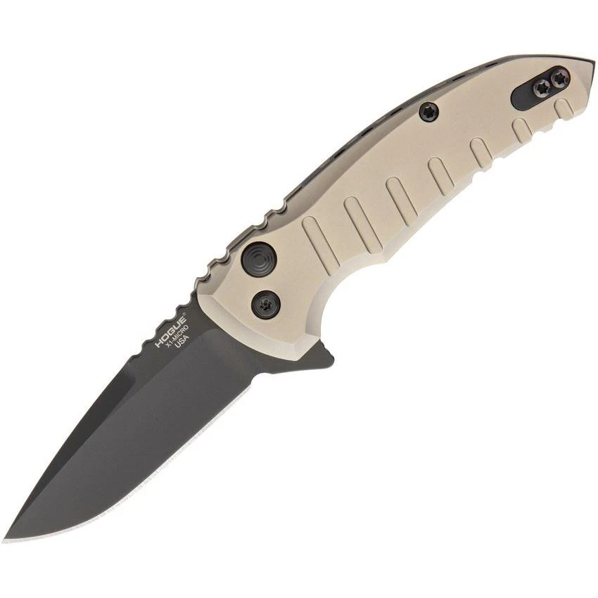 Hogue 24177 X1 Micro Button Lock DE Drop Point Linerlock Folding Pocket Knife 1 Hogue 24177 X1 Micro Button Lock DE Drop Point Linerlock Folding Pocket Knife