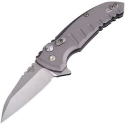 Hogue 24162 X1 Microflip Button Lock Knife With Gray Matte Finish Aluminum Handle