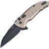 Hogue 24167 X1 Microflip Button Lock Knife With Dark Earth Matte Finish Aluminum Handle