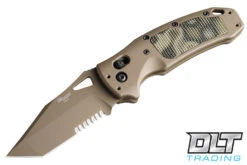 Hogue Sig K320 AXG Scorpion - Partially Serrated Tanto FDE Blade - FDE Aluminum & G-Masc…