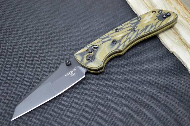 Hogue Knives Deka - Green G-10 Frame / 20CV Steel / Black Wharncliffe Blade 24268 1 Hogue Knives Deka - Green G-10 Frame / 20CV Steel / Black Wharncliffe Blade 24268