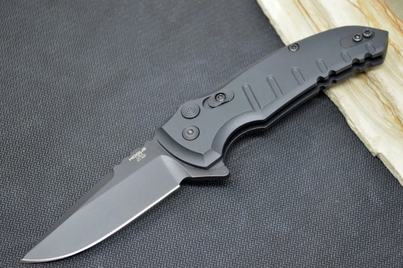 Hogue Knives X1 Microflip - Black Anodized Aluminum Handle / CPM -154CM Steel / Black Drop Point Blade 24176 1 Hogue Knives X1 Microflip - Black Anodized Aluminum Handle / CPM -154CM Steel / Black Drop Point Blade 24176