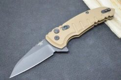 Hogue Knives X1 Microflip - Matte FDE Aluminum Handle / 154CM Steel / Black Wharncliffe Blade 24167
