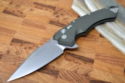 Hogue Knives EX 05 - OD Green Aluminum Handle / Tumbled 154CM Blade 34551-X5