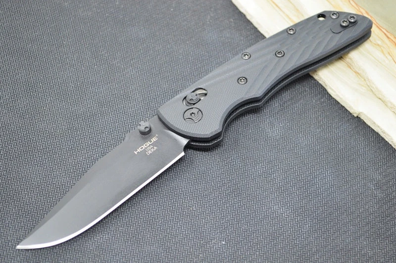 Hogue Knives Deka - Black G-10 Handle / CPM-20CV / Black Clip Point Blade 24276 1 Hogue Knives Deka - Black G-10 Handle / CPM-20CV / Black Clip Point Blade 24276