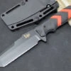 Hogue Knives H&K Fray Fixed Blade - Red & Black Rubber Handle / Black Cerakote Tanto Coated Blade / CPM-154CM 55242