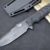 Hogue Knives H&K Fray Fixed Blade - Black Rubber Handle / Black Cerakote Drop Point Coated Blade / CPM-154CM 55250