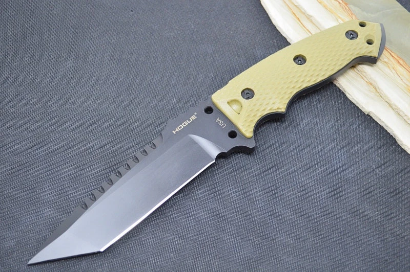 Hogue Knives EX F01 - Solid OD Green G-10 Handle Scales / Black A2 Tool Steel Blade / 5.5" Tanto Blade 35128 2 Hogue Knives EX F01 - Solid OD Green G-10 Handle Scales / Black A2 Tool Steel Blade / 5.5" Tanto Blade 35128 - Image 2