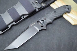 Hogue Knives EX F01 - Solid Black G-10 Handle Scales / Black A2 Tool Steel Blade / 5.5" Tanto Blade 35129