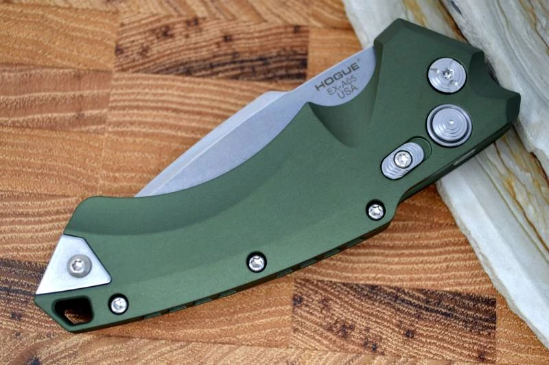 Hogue Knives EX A05 Auto - OD Green Aluminum Handle / 154CM Blade 4 Hogue Knives EX A05 Auto - OD Green Aluminum Handle / 154CM Blade - Image 4