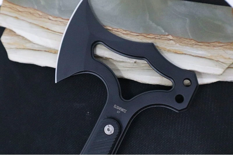Hogue Knives EX T01 Tomahawk - Solid Matte Black G10 Handle / S7 Tool Steel / Black Cerakote Finish 35779 2 Hogue Knives EX T01 Tomahawk - Solid Matte Black G10 Handle / S7 Tool Steel / Black Cerakote Finish 35779 - Image 2