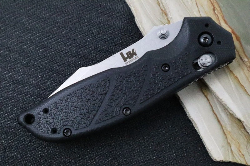 H&K Exemplar - Black G-10 Handle With HK Texture / 154CM Steel / Tumbled Clip Point Blade 54156 3 H&K Exemplar - Black G-10 Handle With HK Texture / 154CM Steel / Tumbled Clip Point Blade 54156 - Image 3