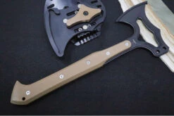 Hogue Knives EX T01 Tomahawk - Solid Matte FDE G10 Handle / S7 Tool Steel / Black Cerakote Finish 35777