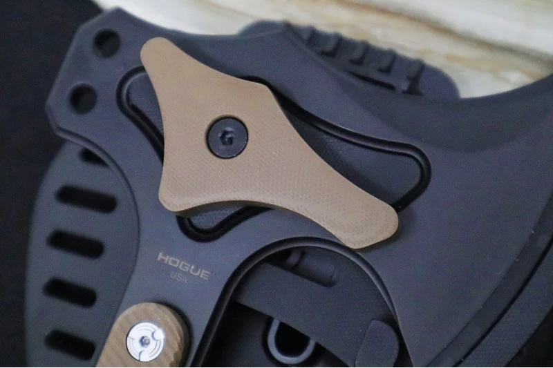 Hogue Knives EX T01 Tomahawk - Solid Matte FDE G10 Handle / S7 Tool Steel / Black Cerakote Finish 35777 4 Hogue Knives EX T01 Tomahawk - Solid Matte FDE G10 Handle / S7 Tool Steel / Black Cerakote Finish 35777 - Image 4