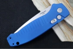 Hogue Knives Ballista - Blue Aluminum Handle / 154CM Drop Point Blade / Tumbled Finish 64133 6 Hogue Knives Ballista - Blue Aluminum Handle / 154CM Drop Point Blade / Tumbled Finish 64133 -Knife Country Usa IMG 9290