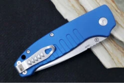 Hogue Knives Ballista - Blue Aluminum Handle / 154CM Drop Point Blade / Tumbled Finish 64133 7 Hogue Knives Ballista - Blue Aluminum Handle / 154CM Drop Point Blade / Tumbled Finish 64133 -Knife Country Usa IMG 9291