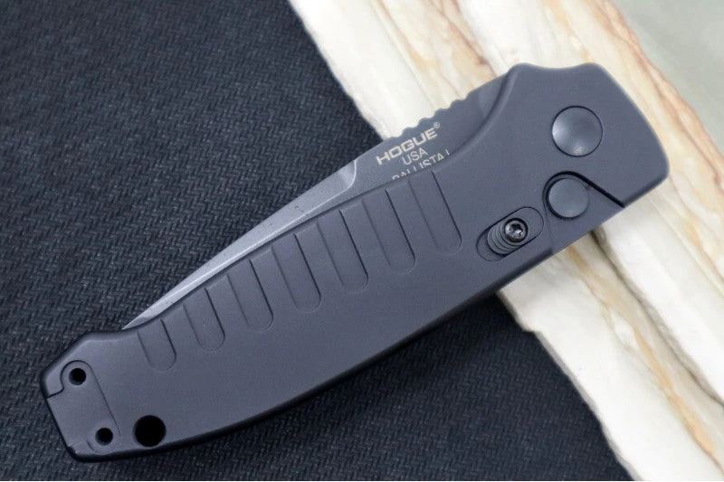 Hogue Knives Ballista - Matte Black Aluminum Handle / 154CM Tanto Serrated Blade / Black Finish 64120 3 Hogue Knives Ballista - Matte Black Aluminum Handle / 154CM Tanto Serrated Blade / Black Finish 64120 - Image 3