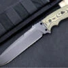 Hogue Knives EX F01 - G10 GMascus Green Handle Scales / Black A2 Tool Steel Blade / Drop Point Blade 35158