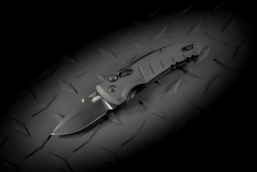 Hogue Knives CA Legal A01 Microswitch Automatic Knife Drop Point Black Blade And Scales (No Bottle Opener)- 24125 1 Hogue Knives CA Legal A01 Microswitch Automatic Knife Drop Point Black Blade And Scales (No Bottle Opener)- 24125