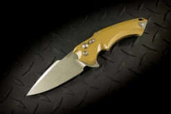 Hogue Knives X5 Flipper Knife Spear Point Blade Stonewash Finish FDE Scales - 34554