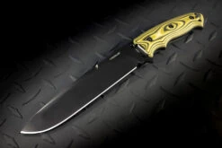 Hogue Knives EX-F01 Large Tactical Fixed Blade Drop Point Black Finish G-Mascus Green G-10 Scales - 35158