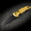 Hogue Knives A01 Microswitch Automatic Knife Drop Point Blade Black Finish Flat Dark Earth Scales- 24117