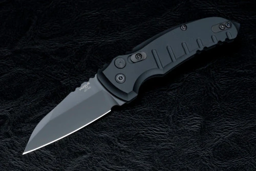 Hogue Knives A01 Microswitch Automatic Knife Wharncliffe Stonewashed Blade W/ Black Handles- 24106 1 Hogue Knives A01 Microswitch Automatic Knife Wharncliffe Stonewashed Blade W/ Black Handles- 24106