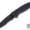 Hogue Ballista - Tanto Partially Serrated - Black Cerakote - Black Matte Aluminum Frame