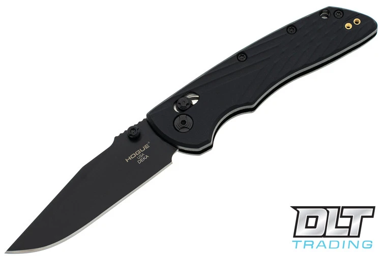 Hogue Deka - Black Polymer - Clip Point - Black Cerakote Finish 1 Hogue Deka - Black Polymer - Clip Point - Black Cerakote Finish